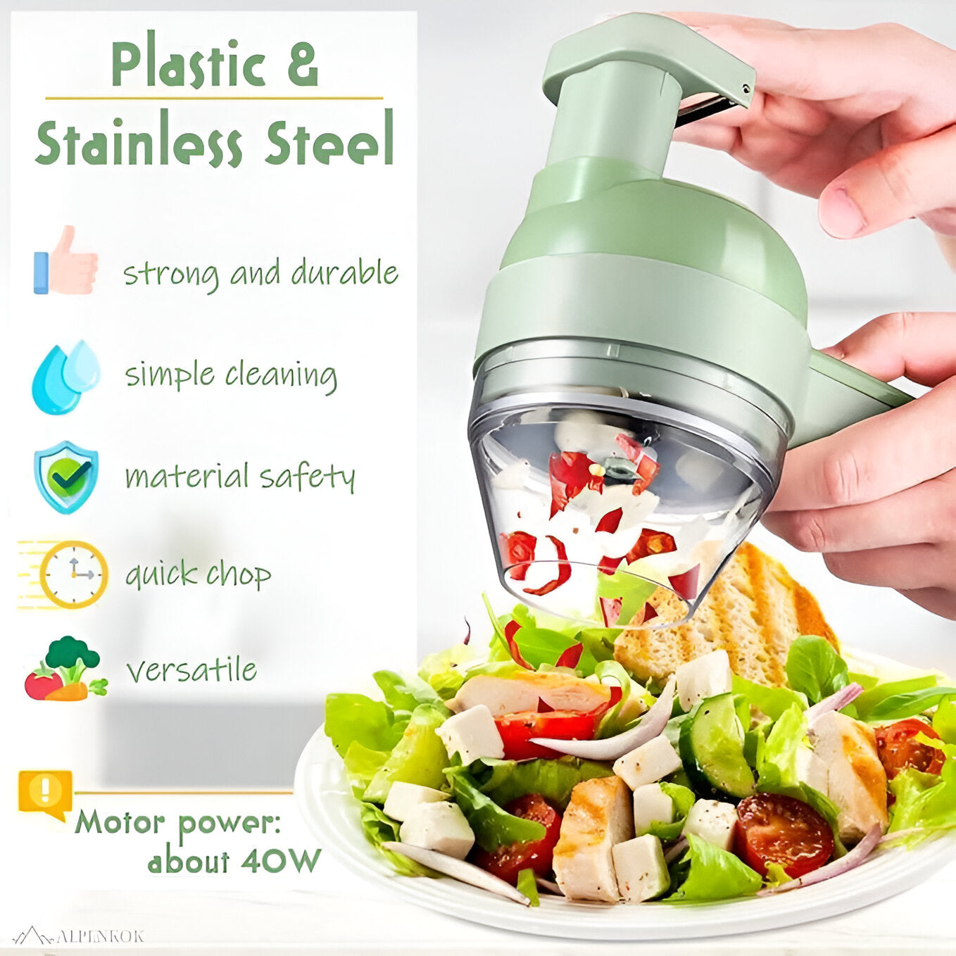 4-in-1 Handheld Electric Vegetable Cutter & Slicer Set